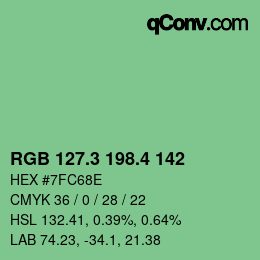 カラーコード: RGB 127.3 198.4 142 | qconv.com