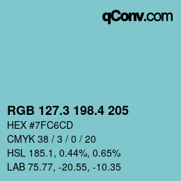 カラーコード: RGB 127.3 198.4 205 | qconv.com