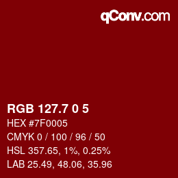 カラーコード: RGB 127.7 0 5 | qconv.com