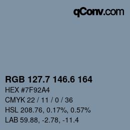 カラーコード: RGB 127.7 146.6 164 | qconv.com