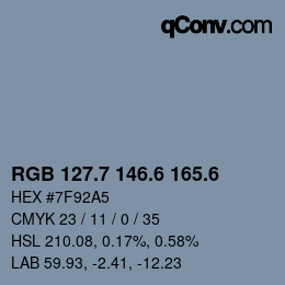 カラーコード: RGB 127.7 146.6 165.6 | qconv.com
