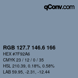 カラーコード: RGB 127.7 146.6 166 | qconv.com