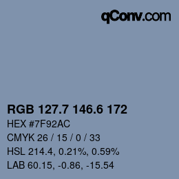 カラーコード: RGB 127.7 146.6 172 | qconv.com