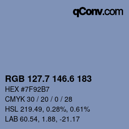 カラーコード: RGB 127.7 146.6 183 | qconv.com