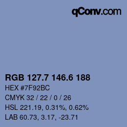 カラーコード: RGB 127.7 146.6 188 | qconv.com