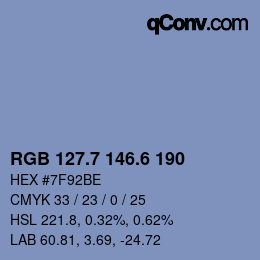 カラーコード: RGB 127.7 146.6 190 | qconv.com