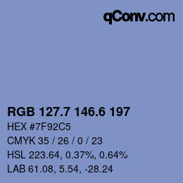 カラーコード: RGB 127.7 146.6 197 | qconv.com