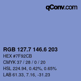 カラーコード: RGB 127.7 146.6 203 | qconv.com