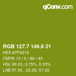 カラーコード: RGB 127.7 146.6 21 | qconv.com