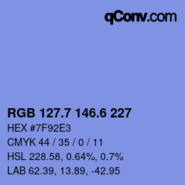 カラーコード: RGB 127.7 146.6 227 | qconv.com