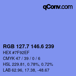 カラーコード: RGB 127.7 146.6 239 | qconv.com