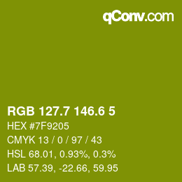 カラーコード: RGB 127.7 146.6 5 | qconv.com