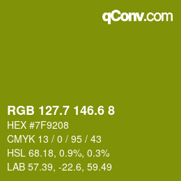 カラーコード: RGB 127.7 146.6 8 | qconv.com