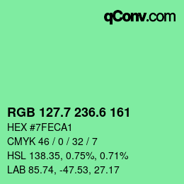 カラーコード: RGB 127.7 236.6 161 | qconv.com