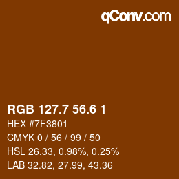 カラーコード: RGB 127.7 56.6 1 | qconv.com