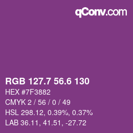 カラーコード: RGB 127.7 56.6 130 | qconv.com
