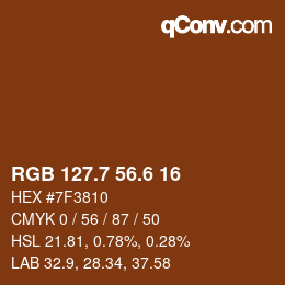 カラーコード: RGB 127.7 56.6 16 | qconv.com