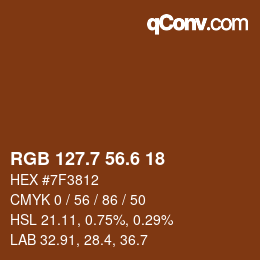 カラーコード: RGB 127.7 56.6 18 | qconv.com