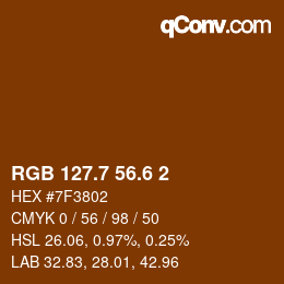 カラーコード: RGB 127.7 56.6 2 | qconv.com