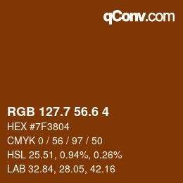 カラーコード: RGB 127.7 56.6 4 | qconv.com