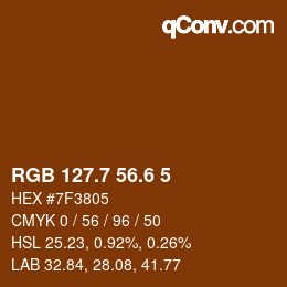 カラーコード: RGB 127.7 56.6 5 | qconv.com