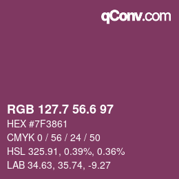 カラーコード: RGB 127.7 56.6 97 | qconv.com