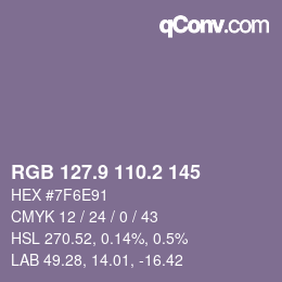 Color code: RGB 127.9 110.2 145 | qconv.com