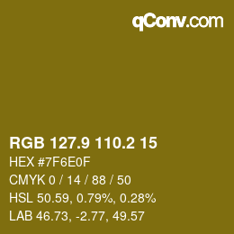 カラーコード: RGB 127.9 110.2 15 | qconv.com