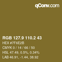 Color code: RGB 127.9 110.2 43 | qconv.com