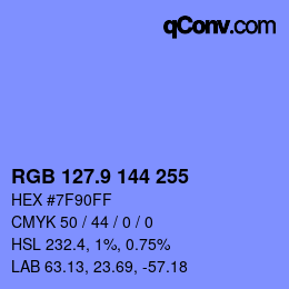 カラーコード: RGB 127.9 144 255 | qconv.com