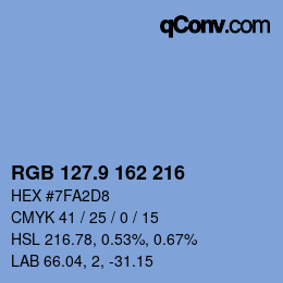 カラーコード: RGB 127.9 162 216 | qconv.com