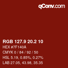 Color code: RGB 127.9 20.2 10 | qconv.com