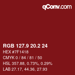 Color code: RGB 127.9 20.2 24 | qconv.com