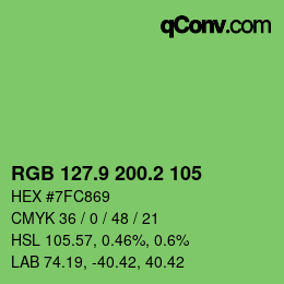 カラーコード: RGB 127.9 200.2 105 | qconv.com
