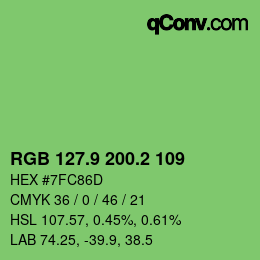 カラーコード: RGB 127.9 200.2 109 | qconv.com