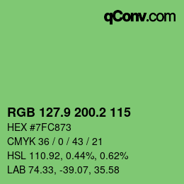 カラーコード: RGB 127.9 200.2 115 | qconv.com