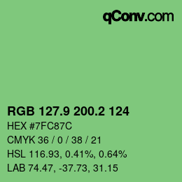 カラーコード: RGB 127.9 200.2 124 | qconv.com