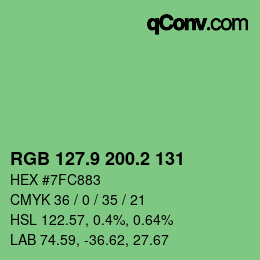 カラーコード: RGB 127.9 200.2 131 | qconv.com