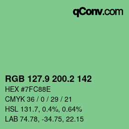 カラーコード: RGB 127.9 200.2 142 | qconv.com