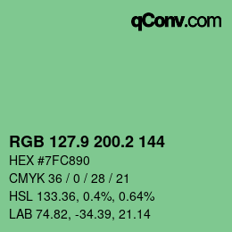 カラーコード: RGB 127.9 200.2 144 | qconv.com