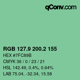 カラーコード: RGB 127.9 200.2 155 | qconv.com