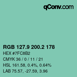 Color code: RGB 127.9 200.2 178 | qconv.com