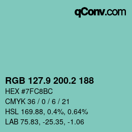 Color code: RGB 127.9 200.2 188 | qconv.com