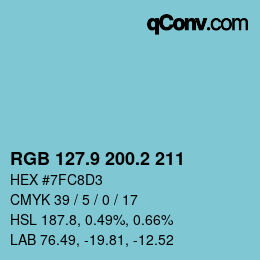 カラーコード: RGB 127.9 200.2 211 | qconv.com