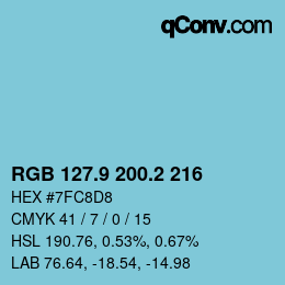 Farbcode: RGB 127.9 200.2 216 | qconv.com