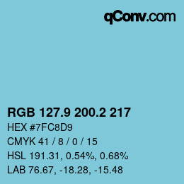 カラーコード: RGB 127.9 200.2 217 | qconv.com