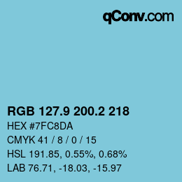 Farbcode: RGB 127.9 200.2 218 | qconv.com