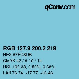 カラーコード: RGB 127.9 200.2 219 | qconv.com