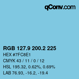 Color code: RGB 127.9 200.2 225 | qconv.com