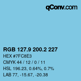 Color code: RGB 127.9 200.2 227 | qconv.com